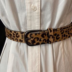 Animal Printed Calf Hair Leather Belt